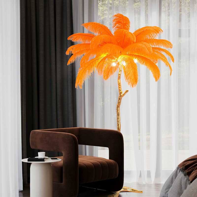 Resin Ostrich Feather Floor Lamp