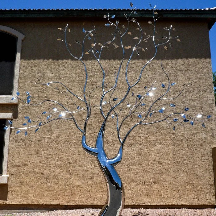 5.6 FT Mirror Polished Stainless Steel Tree Sculpture