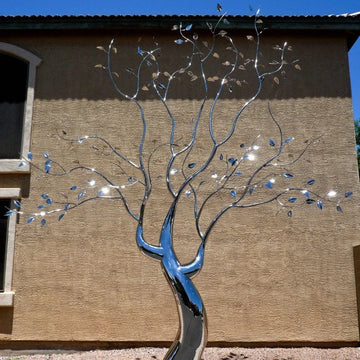 5.6 FT Mirror Polished Stainless Steel Tree Sculpture