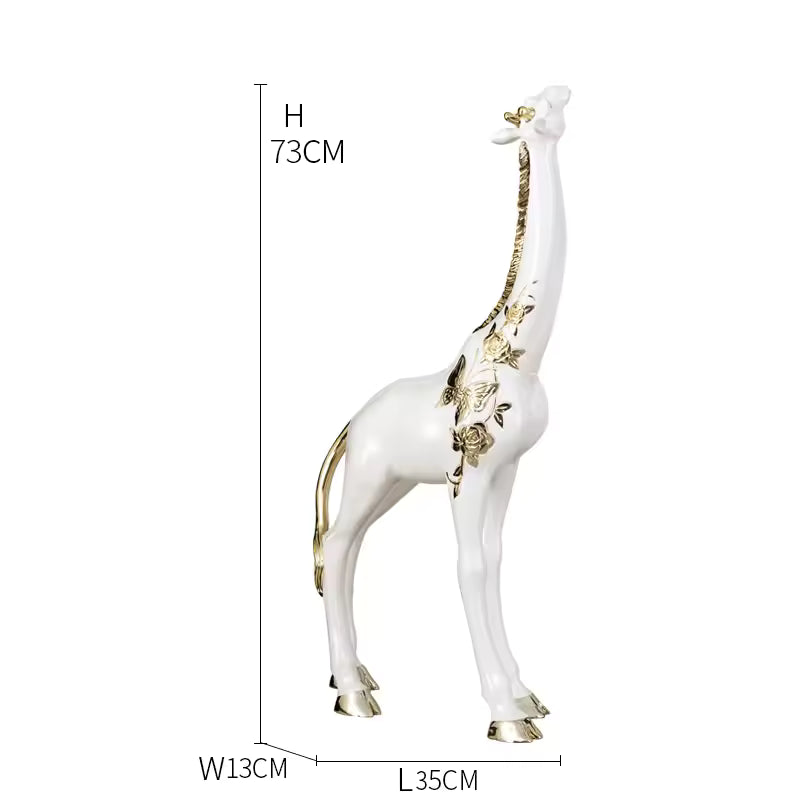 Animal Decoration Resin Giraffe Sculpture in Rose Gold