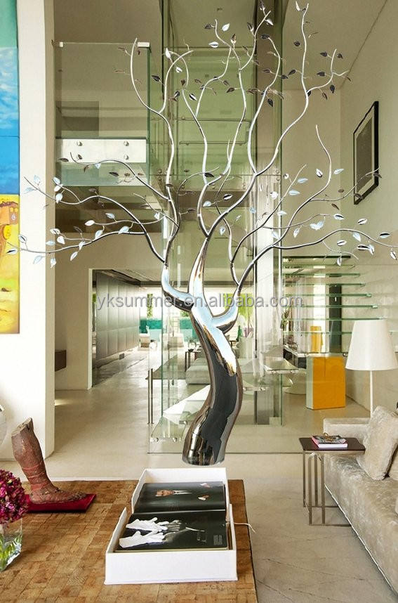 5.6 FT Mirror Polished Stainless Steel Tree Sculpture