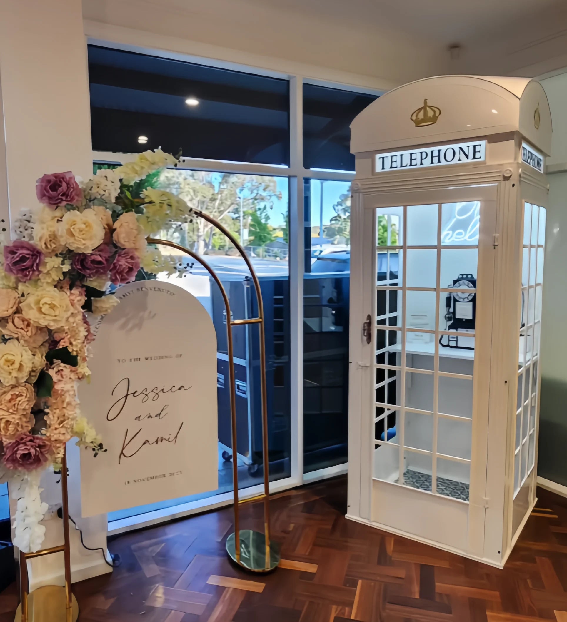 British Telephone Booth For Wedding Events Backdrop