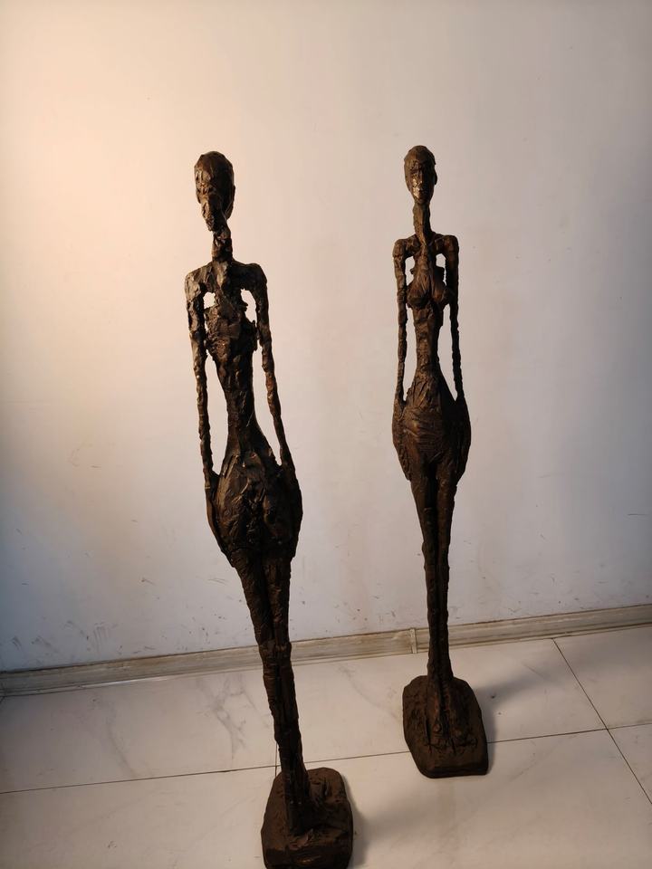 Classic Cast Bronze Giacometti Statue Sculpture Interior Design
