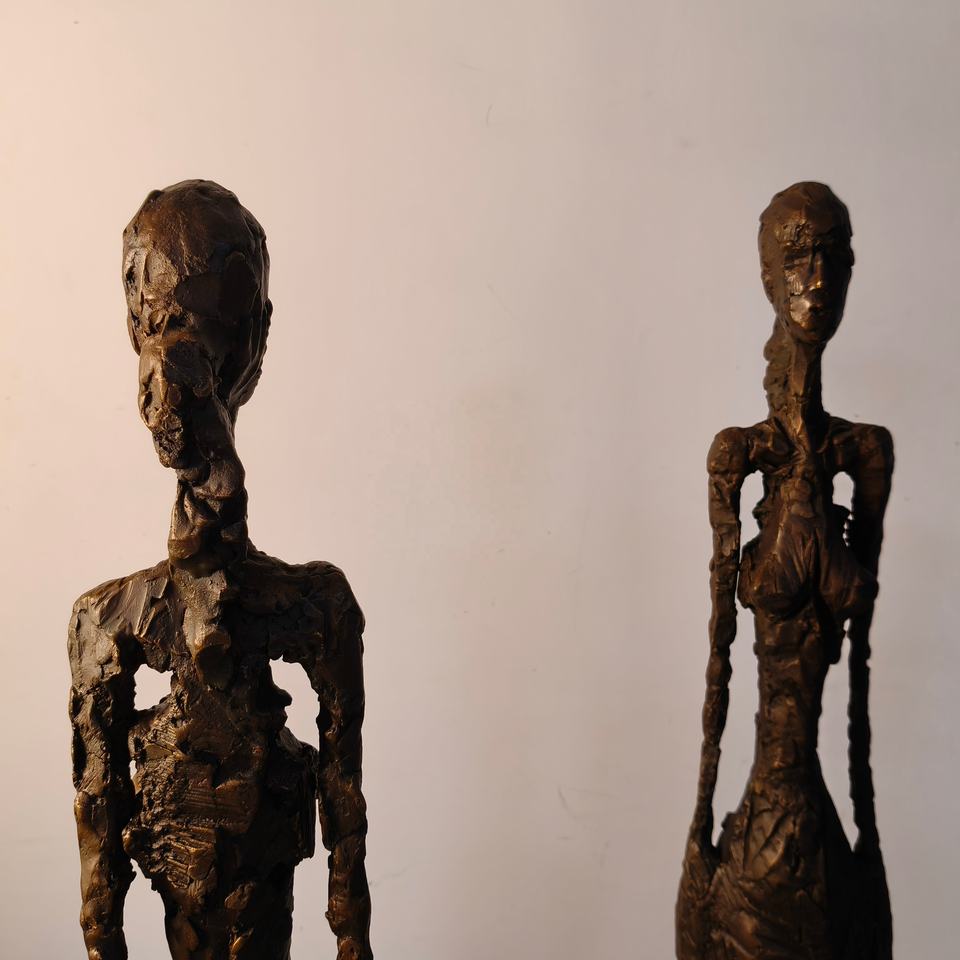 Classic Cast Bronze Giacometti Statue Sculpture Interior Design