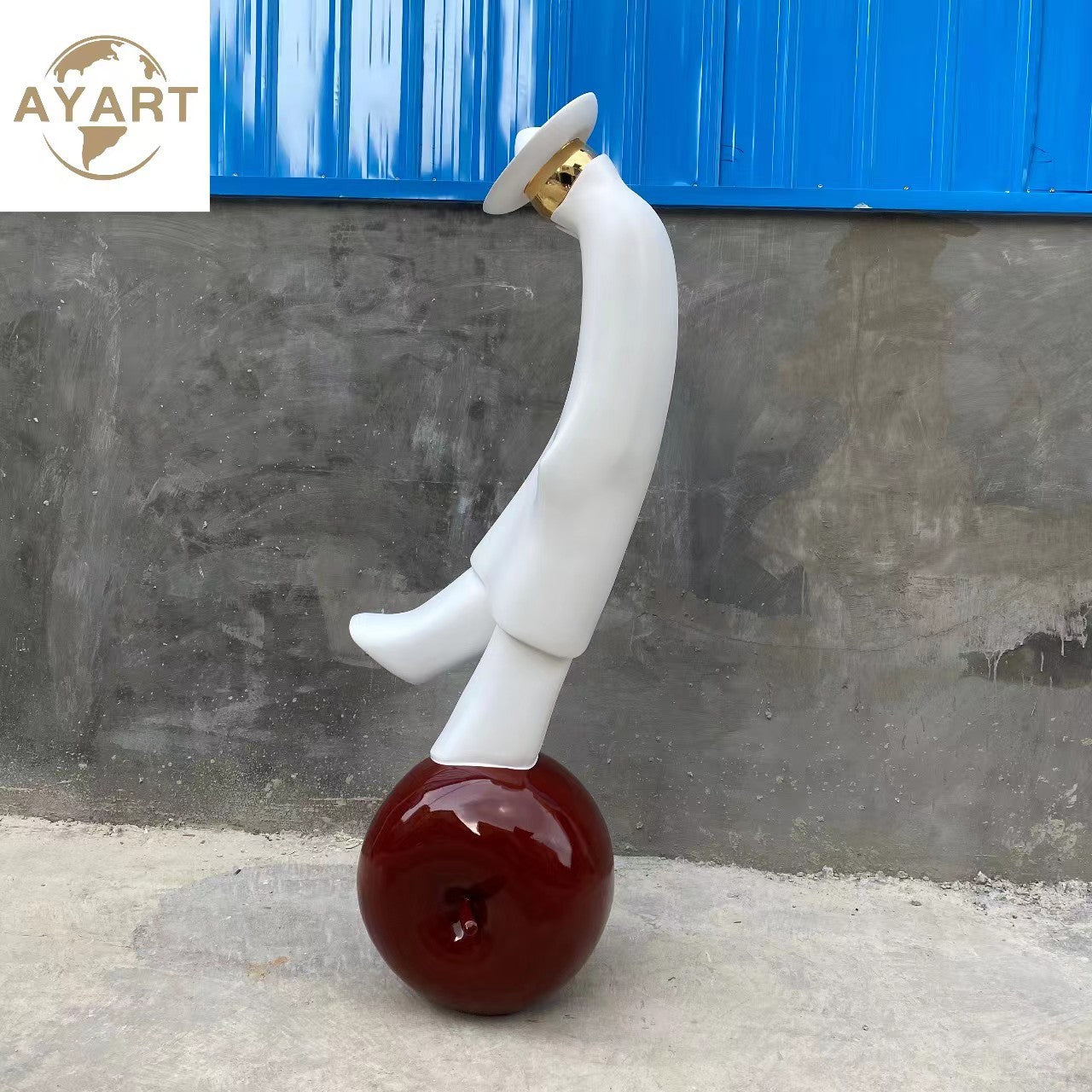 Nordic Minimalist Abstract Figure Sculpture (Fiberglass) – Indoor Decor