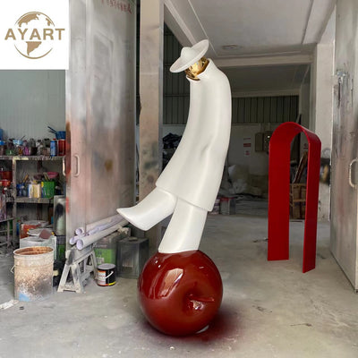 Nordic Minimalist Abstract Figure Sculpture (Fiberglass) – Indoor Decor