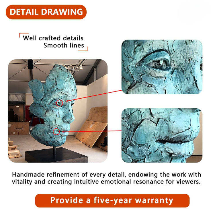 Modern Bronze Female Facial Sculptures for Public Art