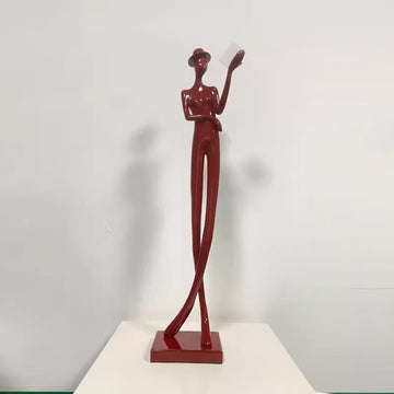 Fiberglass Long-Leg Reading Figure Sculptural Floor Lamp-Sculptural Floor Lamp-OVERSCALE ART