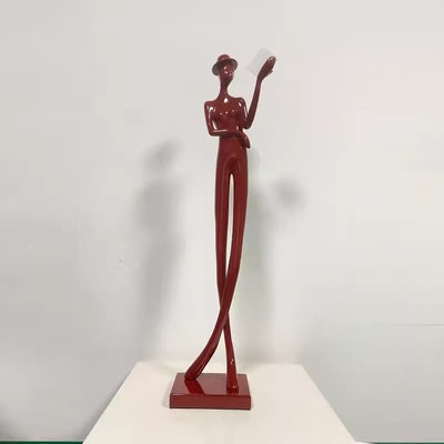 Fiberglass Long-Leg Reading Figure Sculptural Floor Lamp-Sculptural Floor Lamp-OVERSCALE ART
