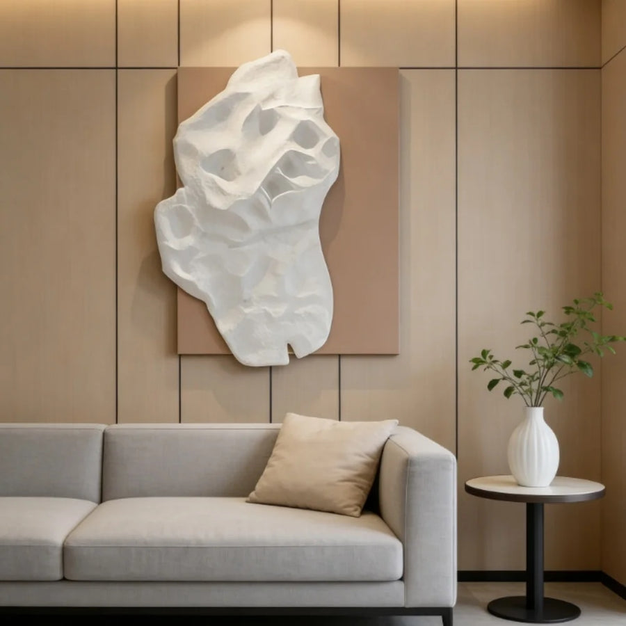 Abstract Cloud Shaped Fiberglass Wall Sculpture