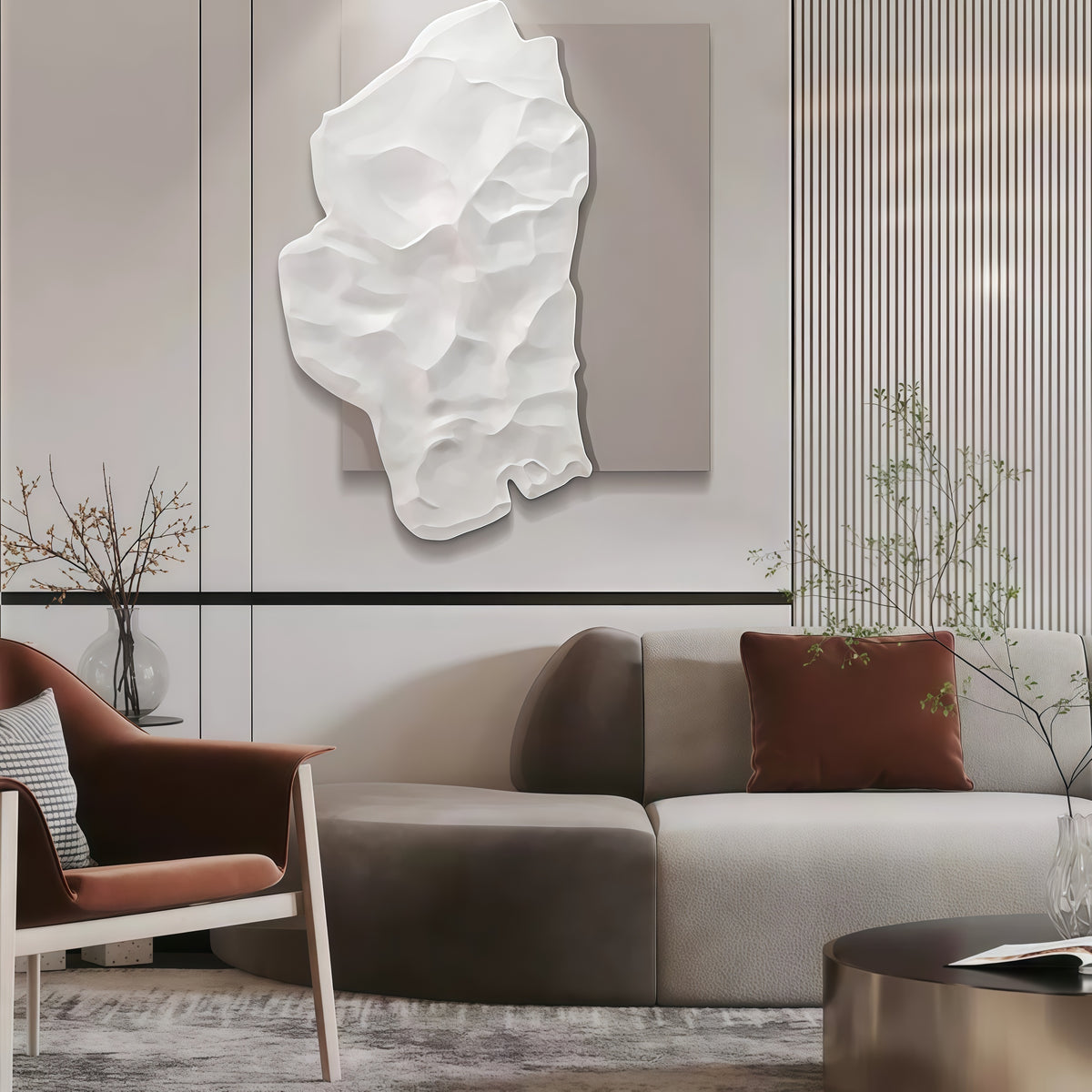 Abstract Cloud Shaped Fiberglass Wall Sculpture
