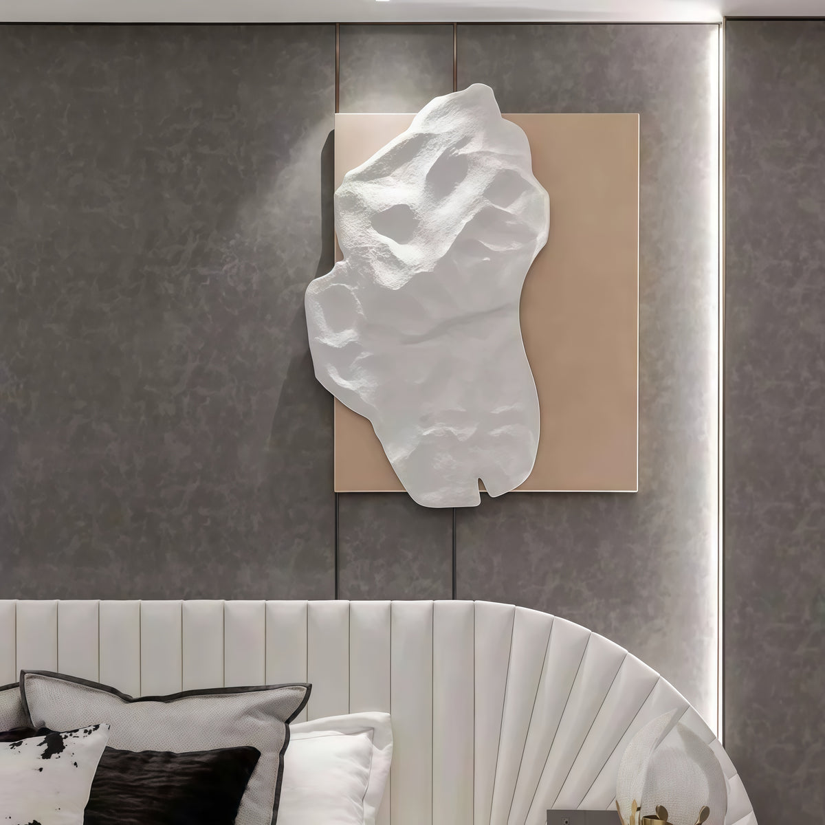Abstract Cloud Shaped Fiberglass Wall Sculpture