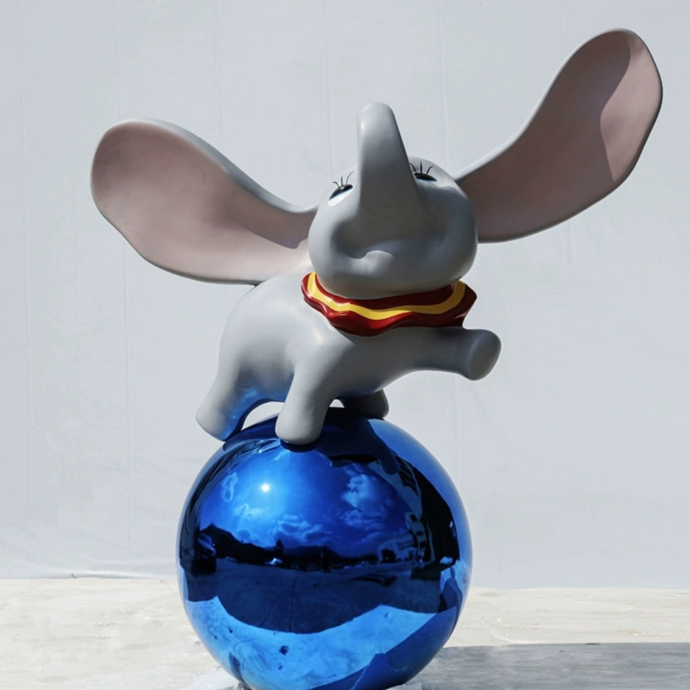 Adorable Flying Elephant Statues FRP Floor Sculpture-OVERSCALE ART