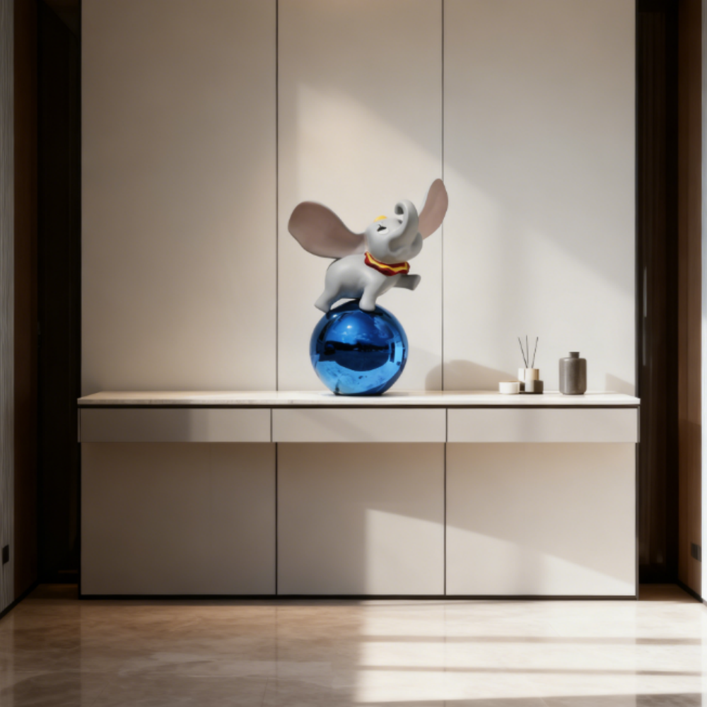Adorable Flying Elephant Statues FRP Floor Sculpture-OVERSCALE ART