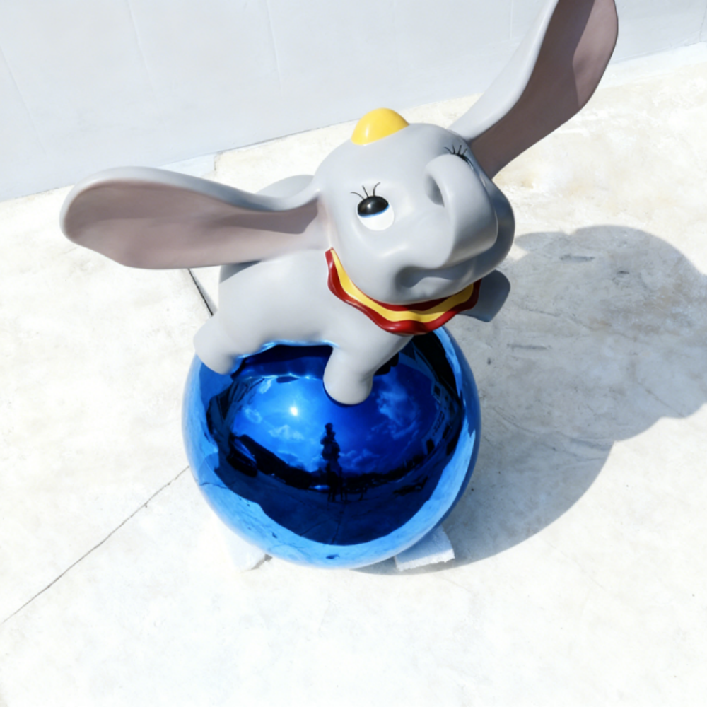 Adorable Flying Elephant Statues FRP Floor Sculpture-OVERSCALE ART