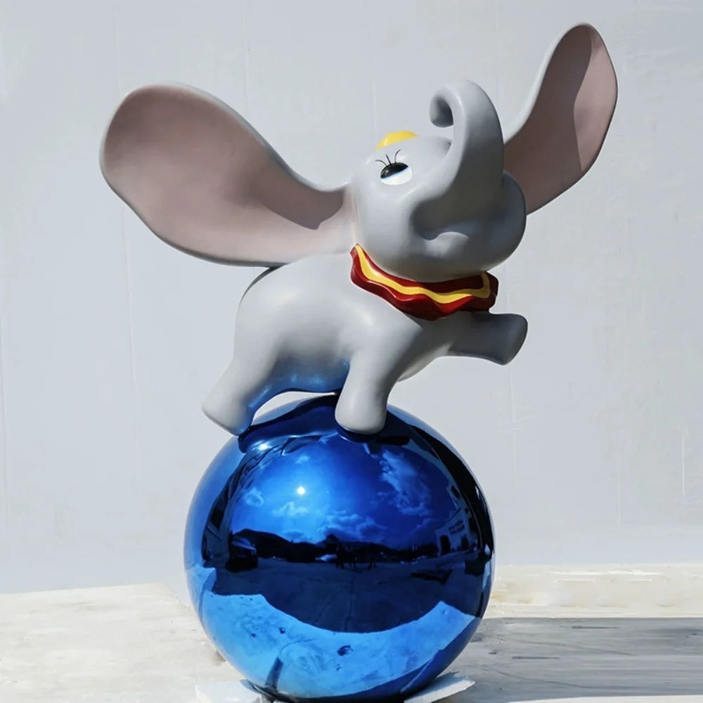 Adorable Flying Elephant Statues FRP Floor Sculpture-OVERSCALE ART