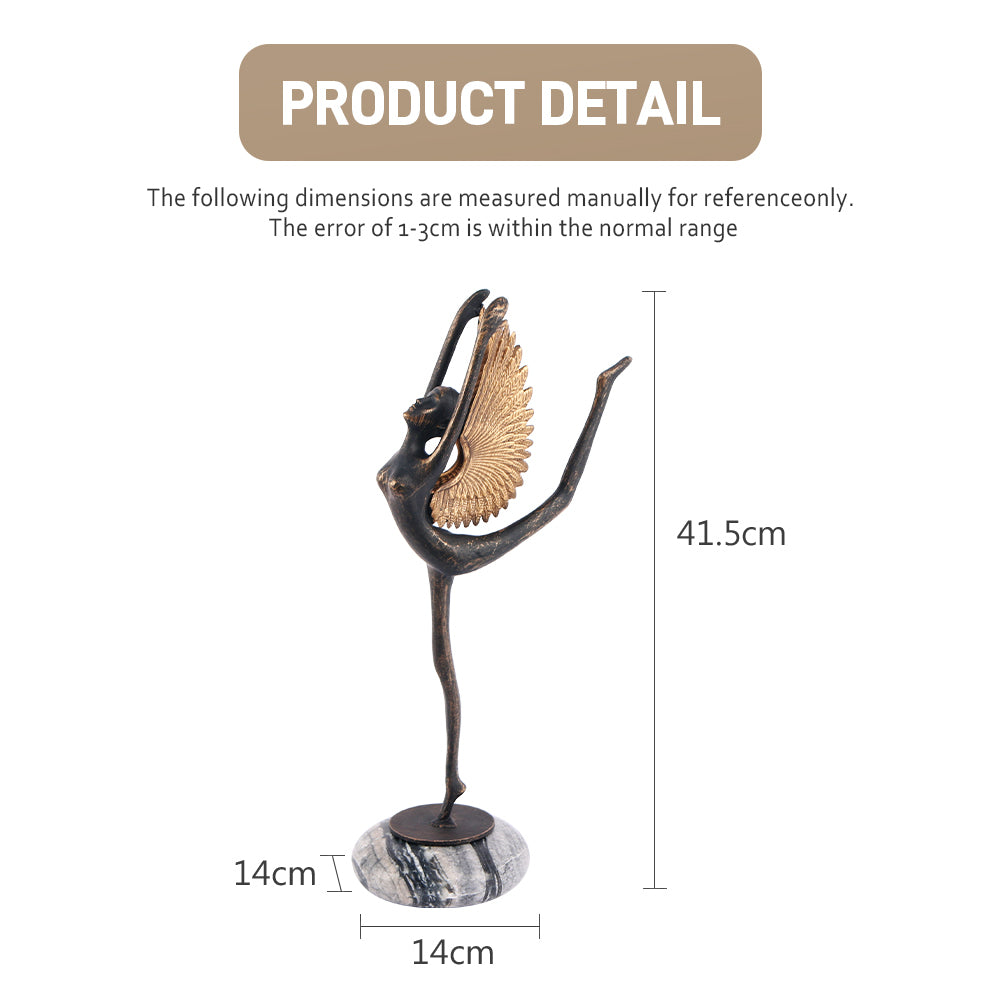 Angel Dancer Tabletop Sculpture in Home Decoration Alloy