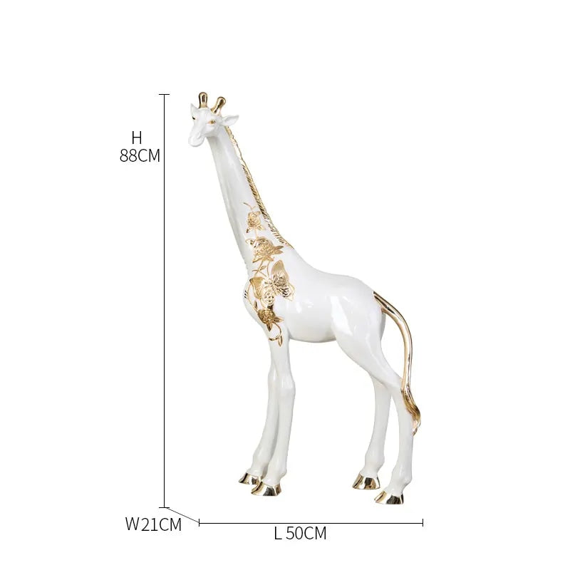 Animal Decoration Resin Giraffe Sculpture in Rose Gold