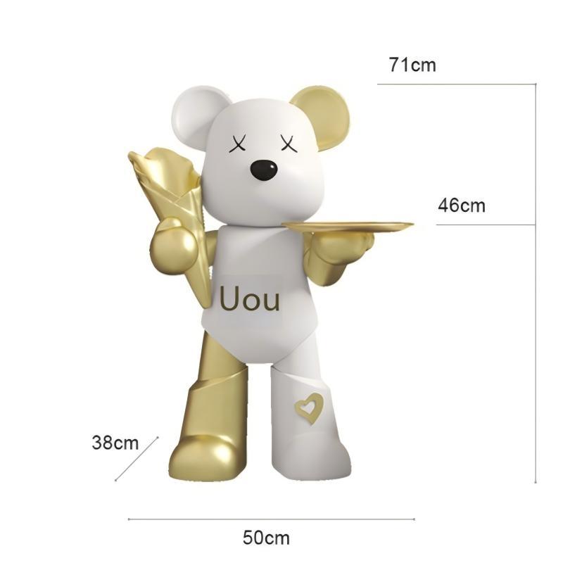 Bear Floor Sculpture Resin Violent Bear Figurine Hand