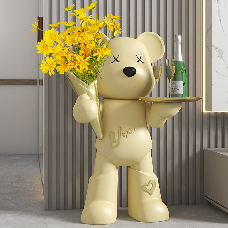 Bear Floor Sculpture Resin Violent Bear Figurine Hand