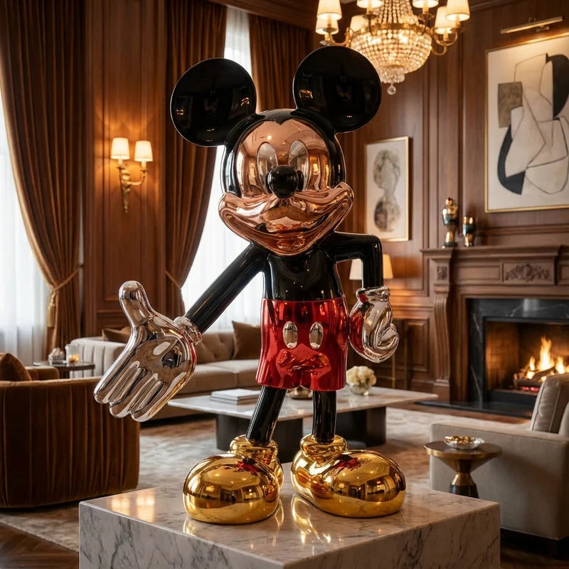 Mickey Figure Floor Statue in Fiberglass Resin