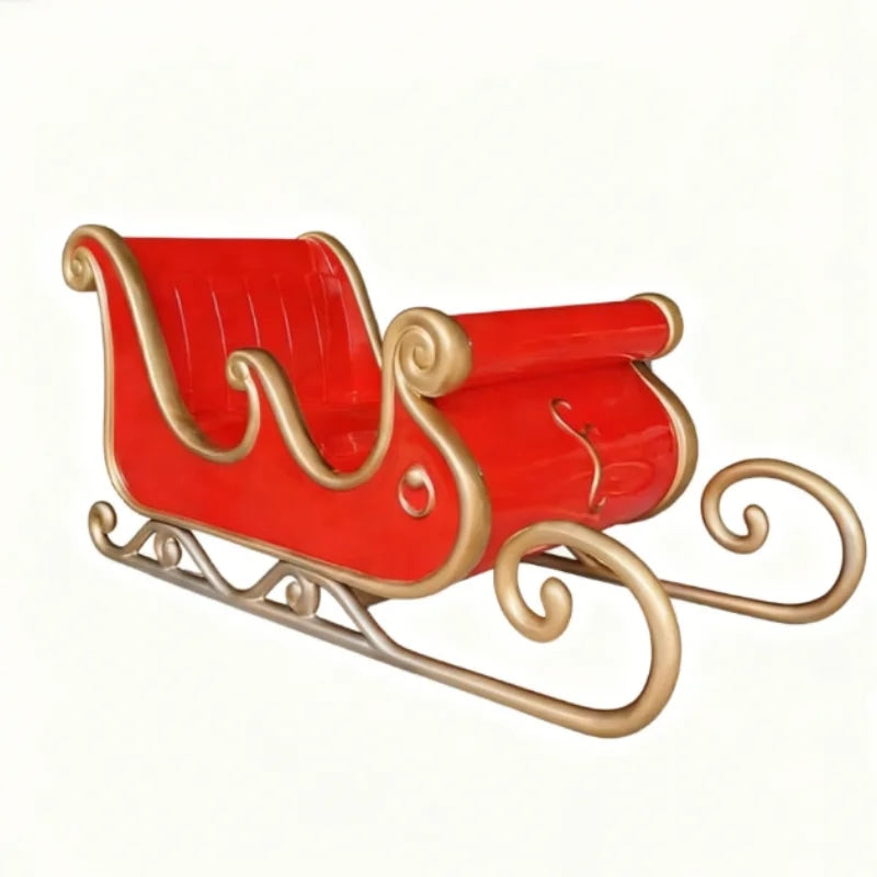 Christmas Sled Chic Fiberglass Sled Floor Sculpture-OVERSCALE ART