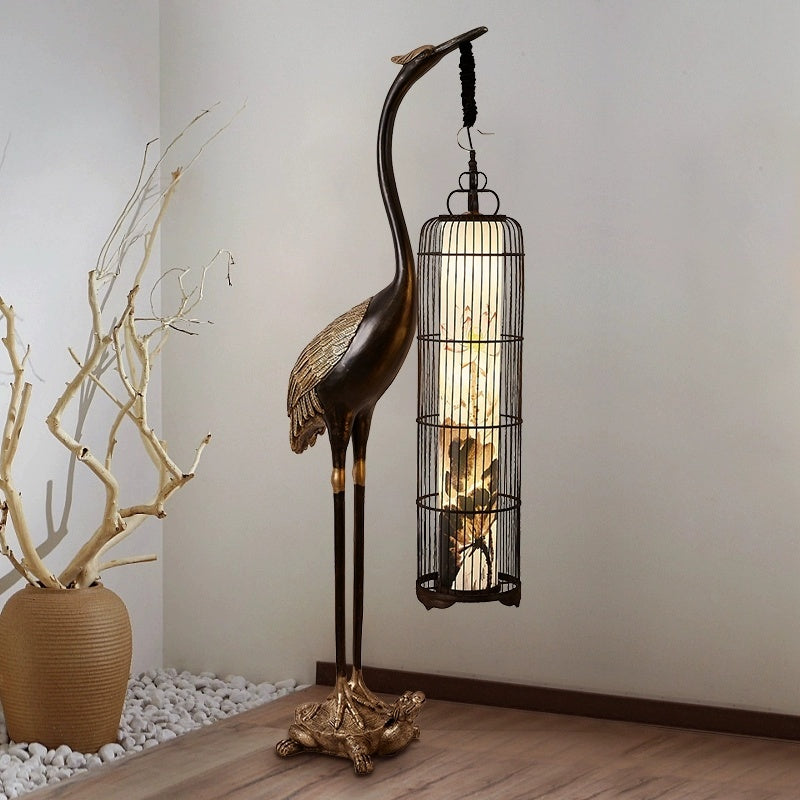 Classic Style Fiberglass Vertical Lamp Sculptural Floor Light