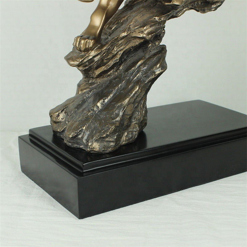 Copper Panther Animal Statue Metal Carved Figurine