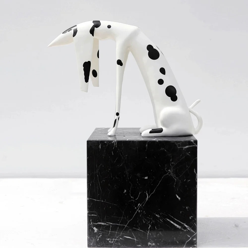 Curved Dalmatian Fiberglass Floor Sculpture-Decorative Statue-OVERSCALE ART