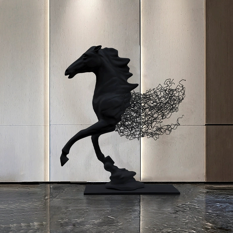 Life-Size Half-Wireframe Horse Sculpture-Decorative Statue-OVERSCALE ART