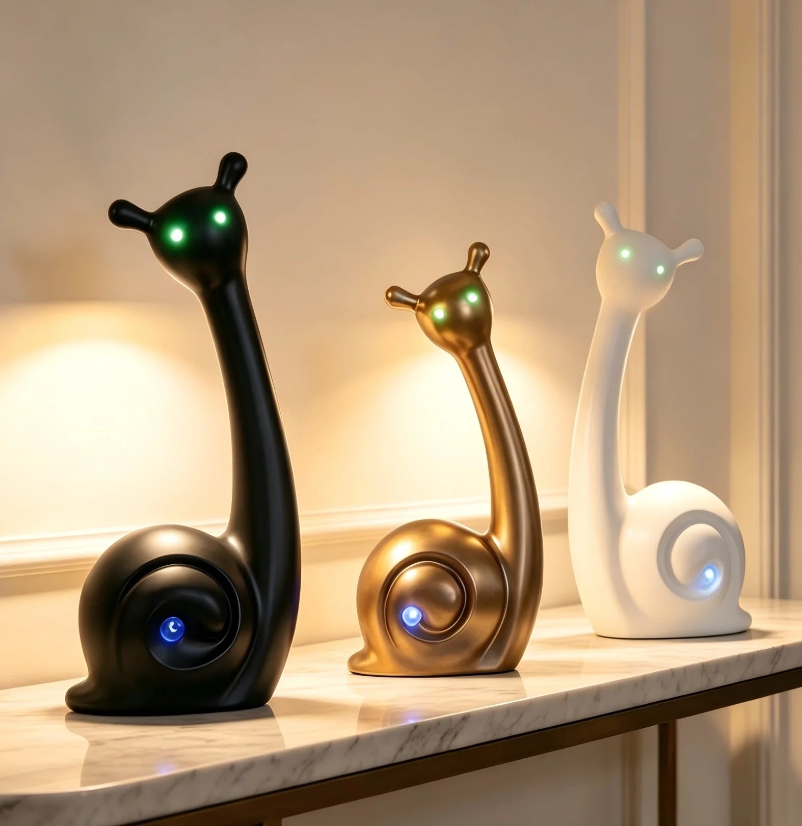 Creative Nordic Snail Sculpture LED Table Lamp Ornament
