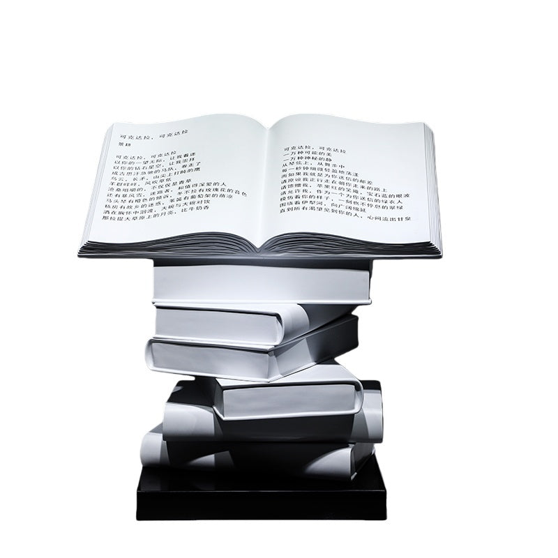 Creative Open Book Fiberglass Sculpture for Literary Interiors
