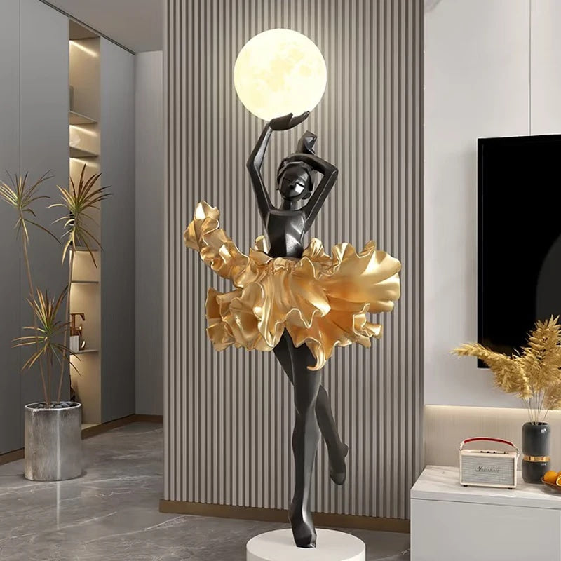 Creative Resin Artistic Ballet Dancing Floor Sculpture Night Light