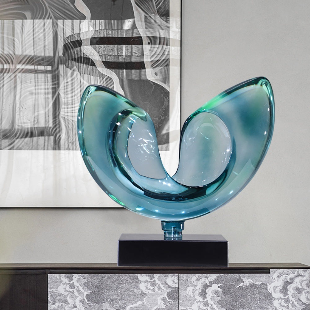Crystal Like Double Petal Resin Sculpture Clear Ornament