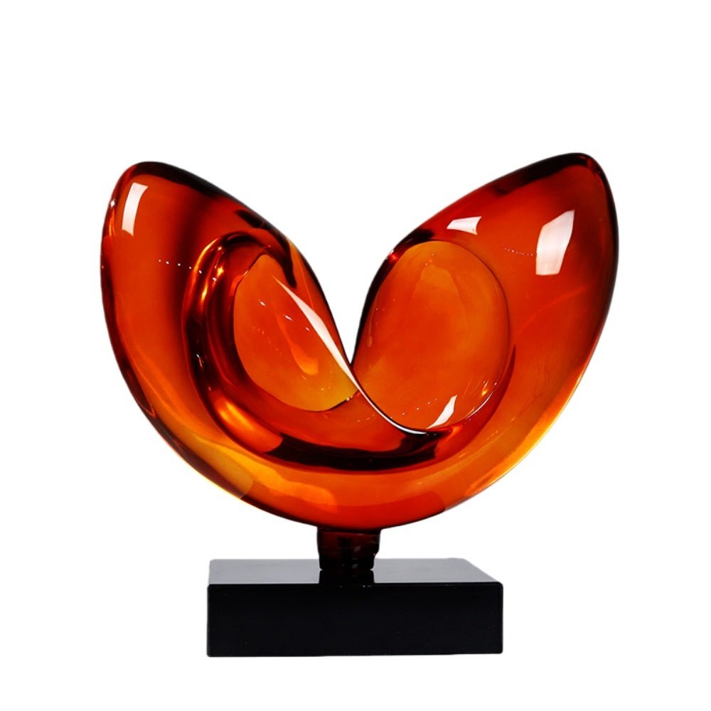 Crystal Like Double Petal Resin Sculpture Clear Ornament