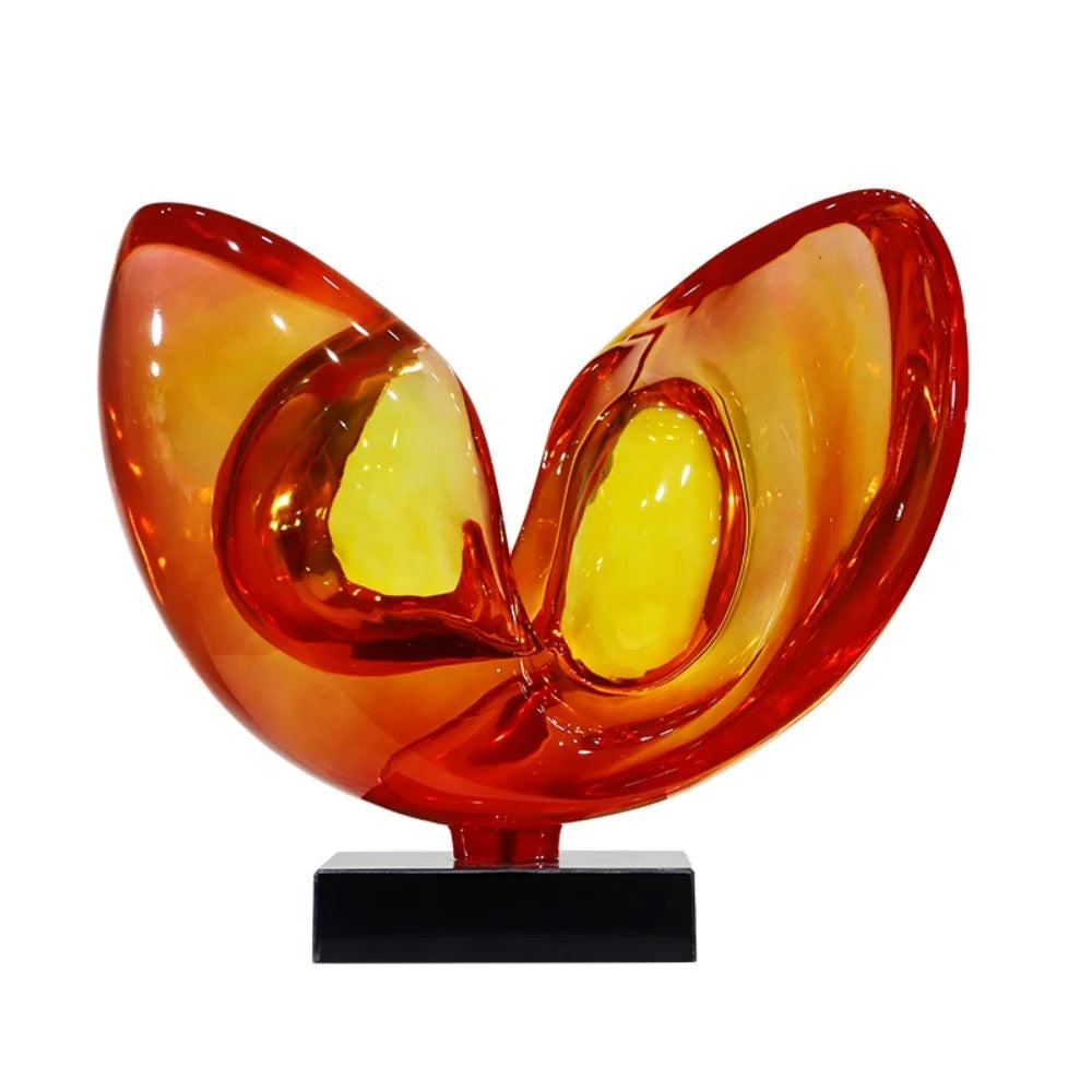 Crystal Like Double Petal Resin Sculpture Clear Ornament