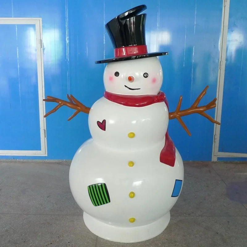 Cute Snowman Sculpture for Outdoor Festive Decorations-OVERSCALE ART