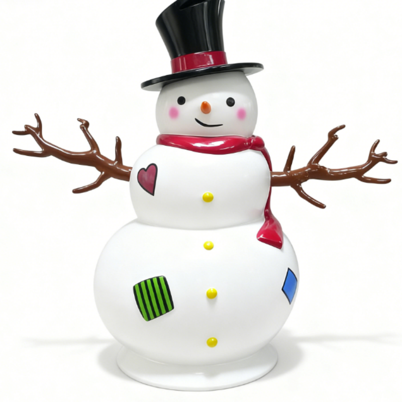 Cute Snowman Sculpture for Outdoor Festive Decorations-OVERSCALE ART