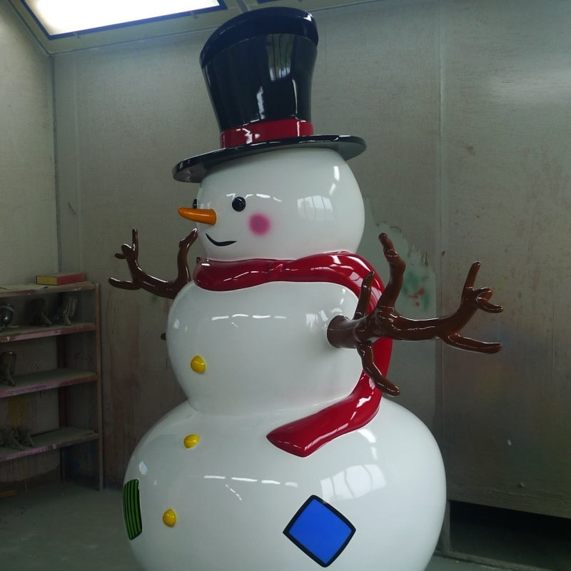 Cute Snowman Sculpture for Outdoor Festive Decorations-OVERSCALE ART