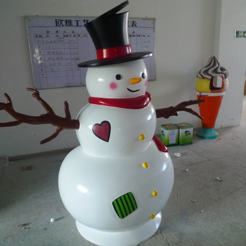 Cute Snowman Sculpture for Outdoor Festive Decorations-OVERSCALE ART
