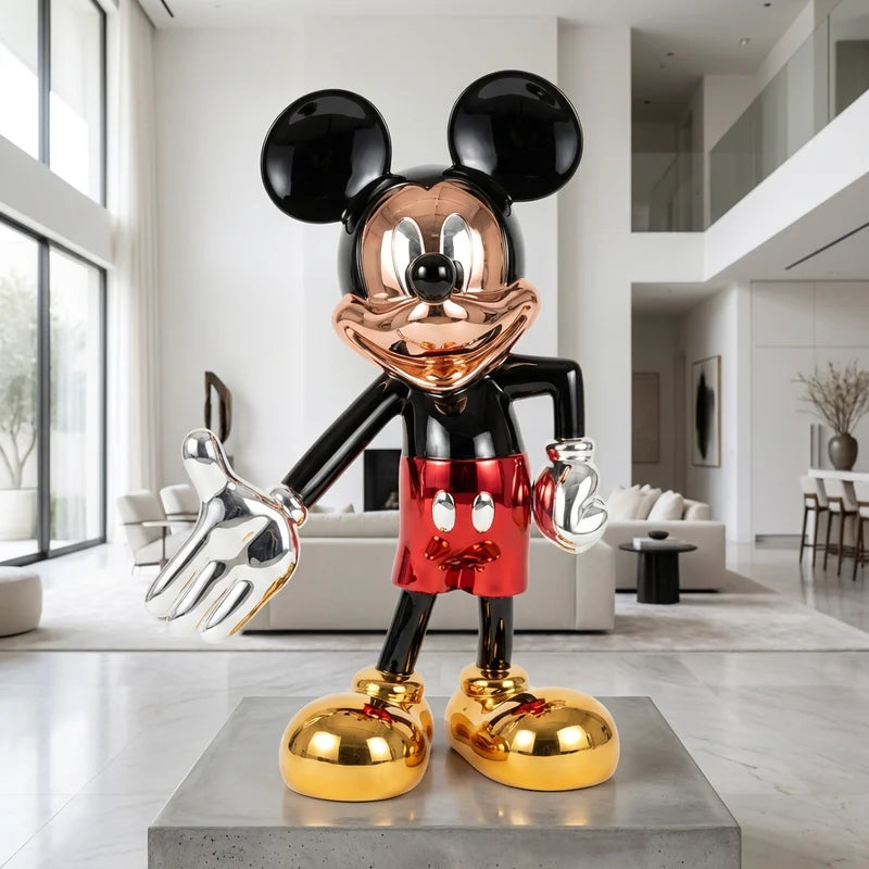 Mickey Figure Floor Statue in Fiberglass Resin