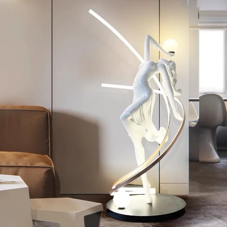 Dance Goddess Corner Standing Light Sculptural Floor Lamp