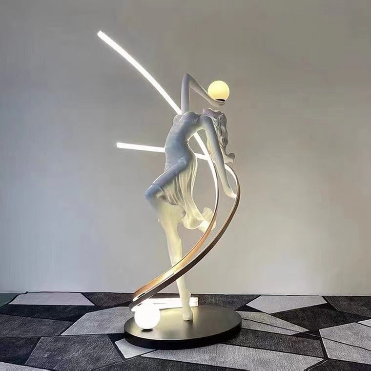 Dance Goddess Corner Standing Light Sculptural Floor Lamp
