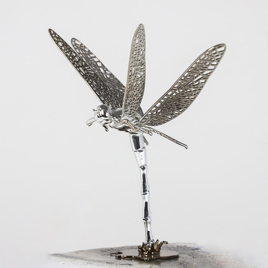 Dragonfly Water Splash Design Fiberglass Metal Sculpture