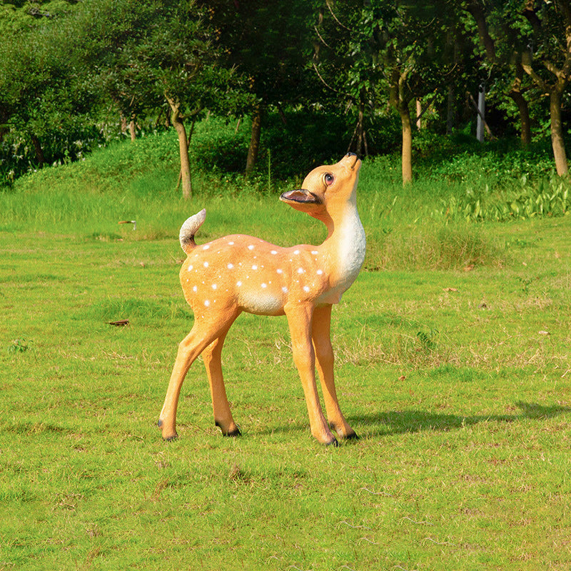 Exquisite Carving Lifelike Large Sika Deer Sculpture Statue