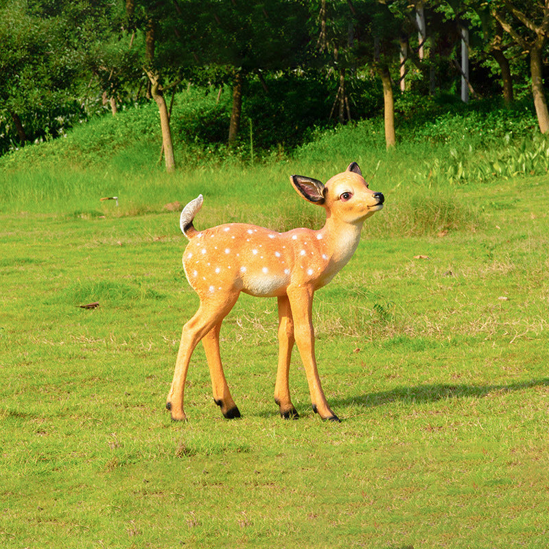Exquisite Carving Lifelike Large Sika Deer Sculpture Statue