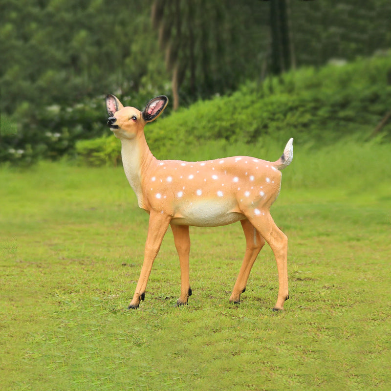 Exquisite Carving Lifelike Large Sika Deer Sculpture Statue