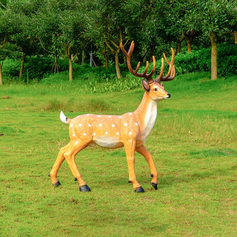 Exquisite Carving Lifelike Large Sika Deer Sculpture Statue