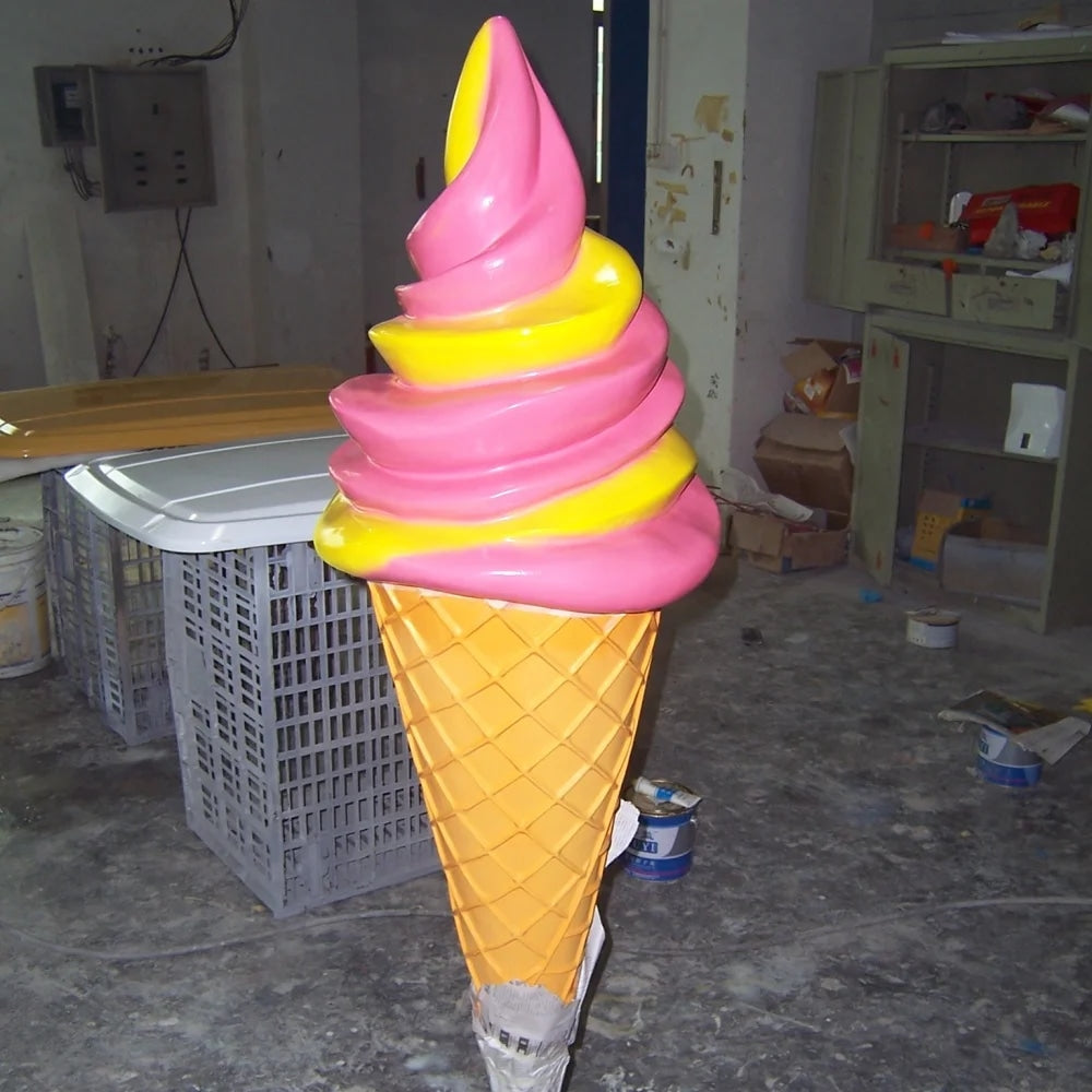 Fiberglass Ice Cream Cone Sculpture Realistic Food Prop-OVERSCALE ART