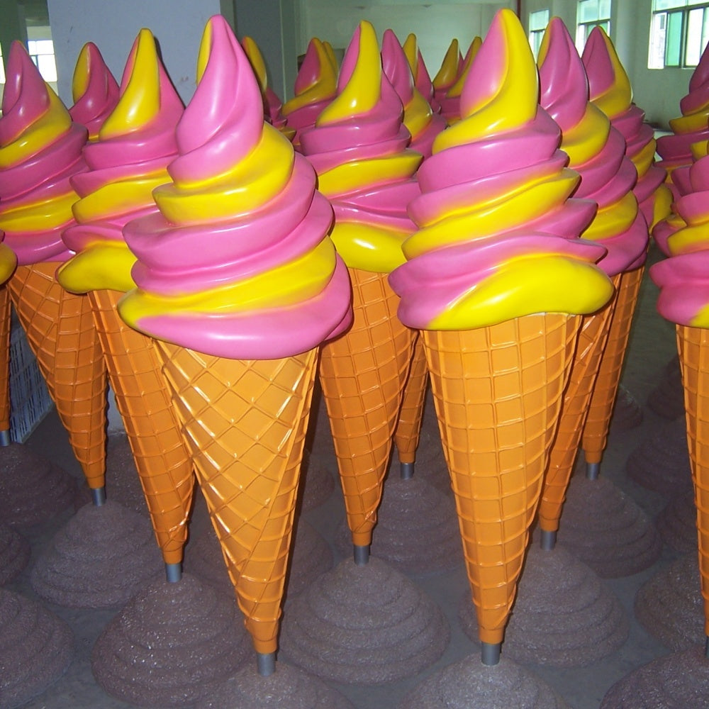 Fiberglass Ice Cream Cone Sculpture Realistic Food Prop-OVERSCALE ART